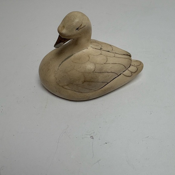 Vintage Hand Carved Wood Swan Figurine (Signed) - Picture 3 of 12